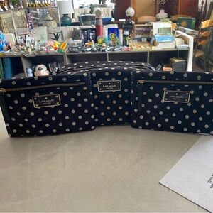 Kate Spade Black and White Polka Dot Pouches